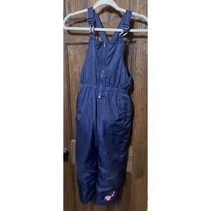 Pink Platinum snow bibs Blue With Flower Detail 6X